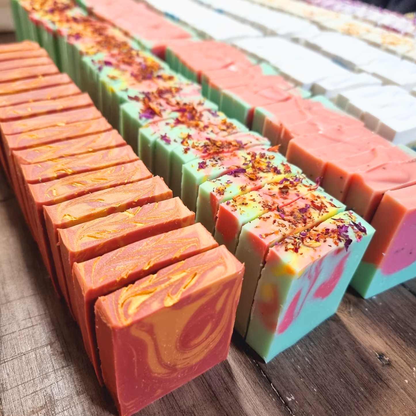 Handmade Soaps with Beautiful Natural Flowers