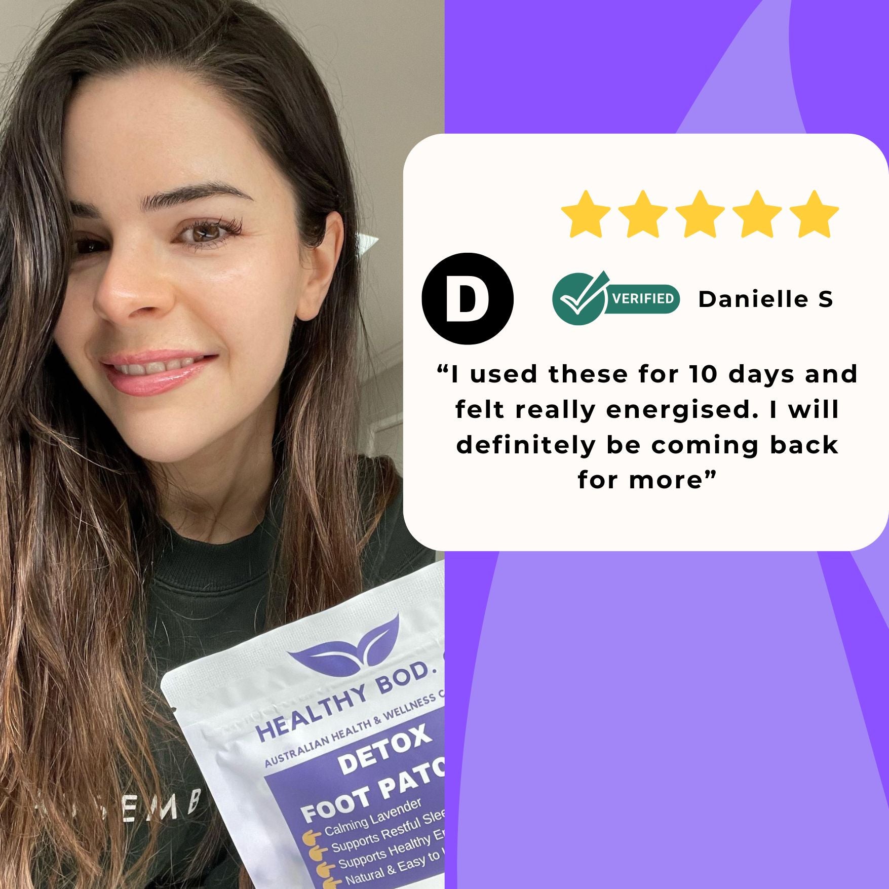 5 Star Reviews - Lavender Detox Foot Pads