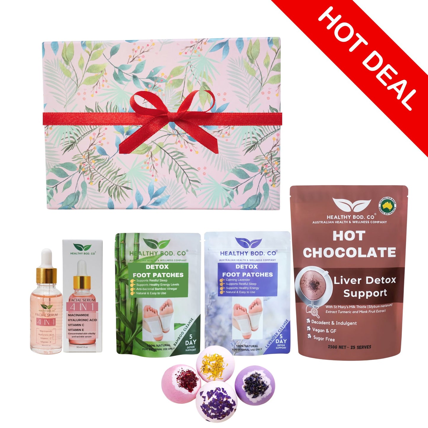 Detox, Restore & Glow Gift Bundle | Liver, Gut & Skin Cleanse Kit Front View of Product