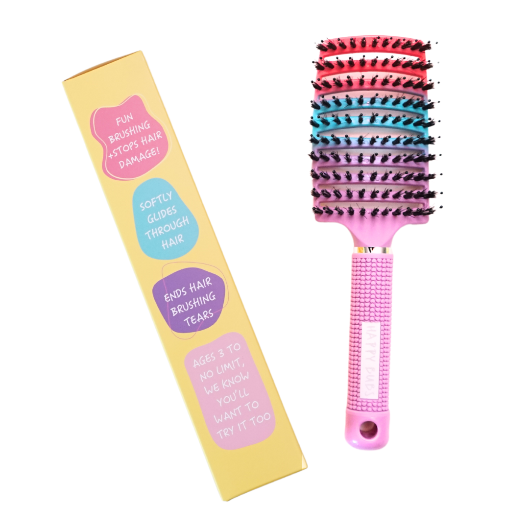 Kids Detangling Wide Paddle Comb Hairbrush - Pink/ Blue