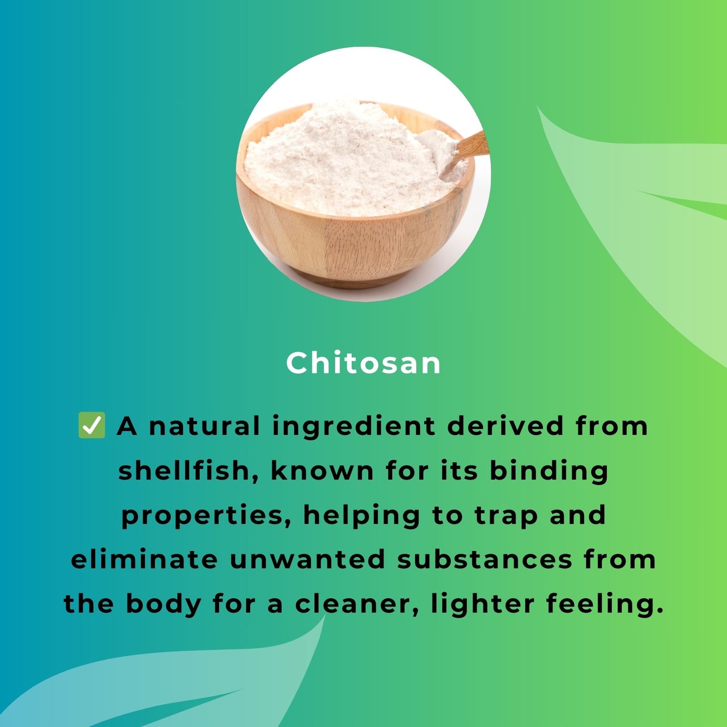 Chitosan Ingredient in the detox foot pads and benefits infographic