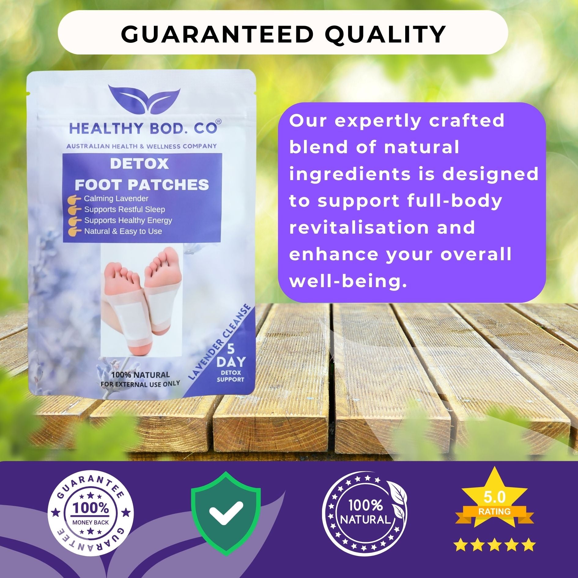 Guaranteed Quality - Lavender Detox Foot Pads Infographic