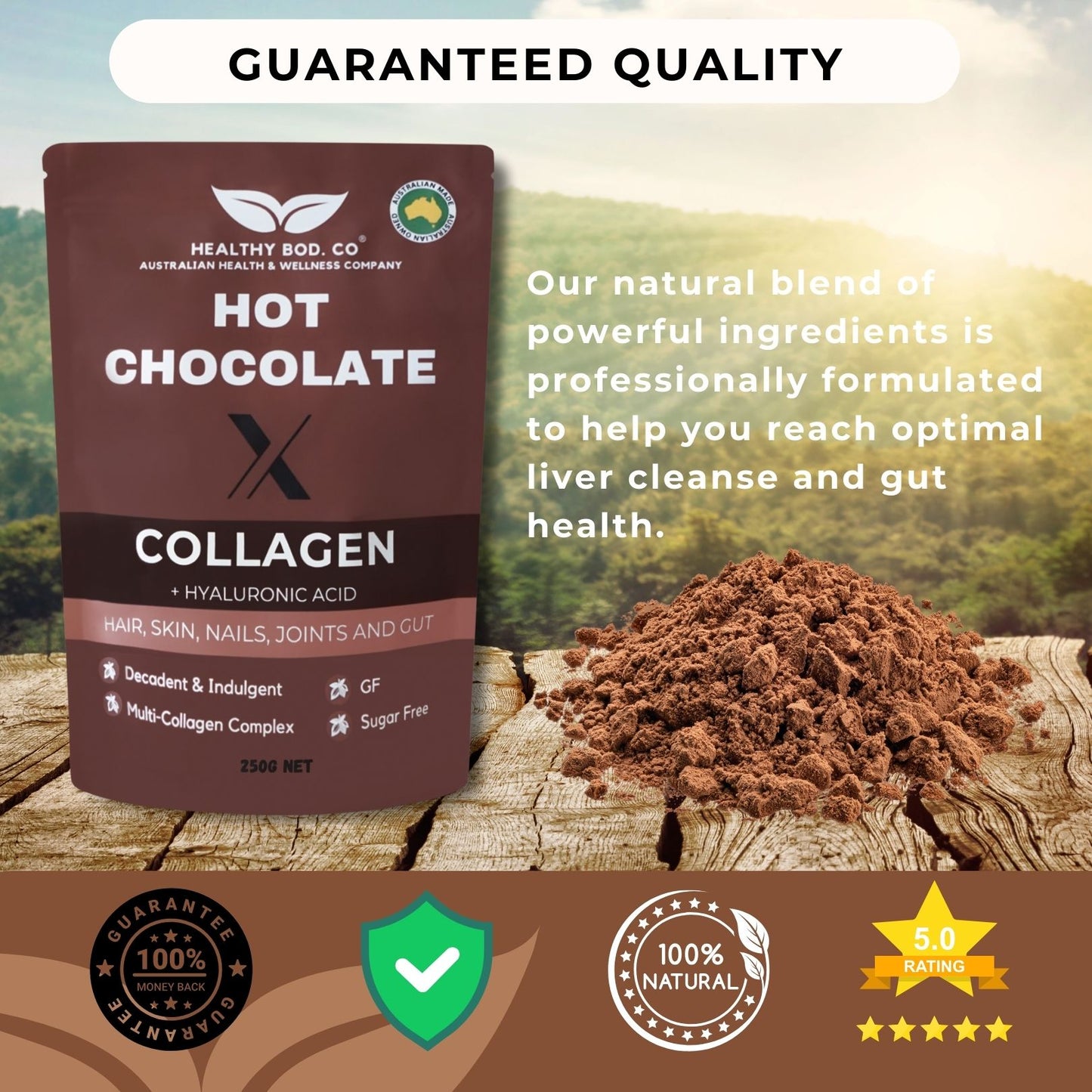 Hot Chocolate X 5 Type Collagen and Hyaluronic Acid Blend 250g