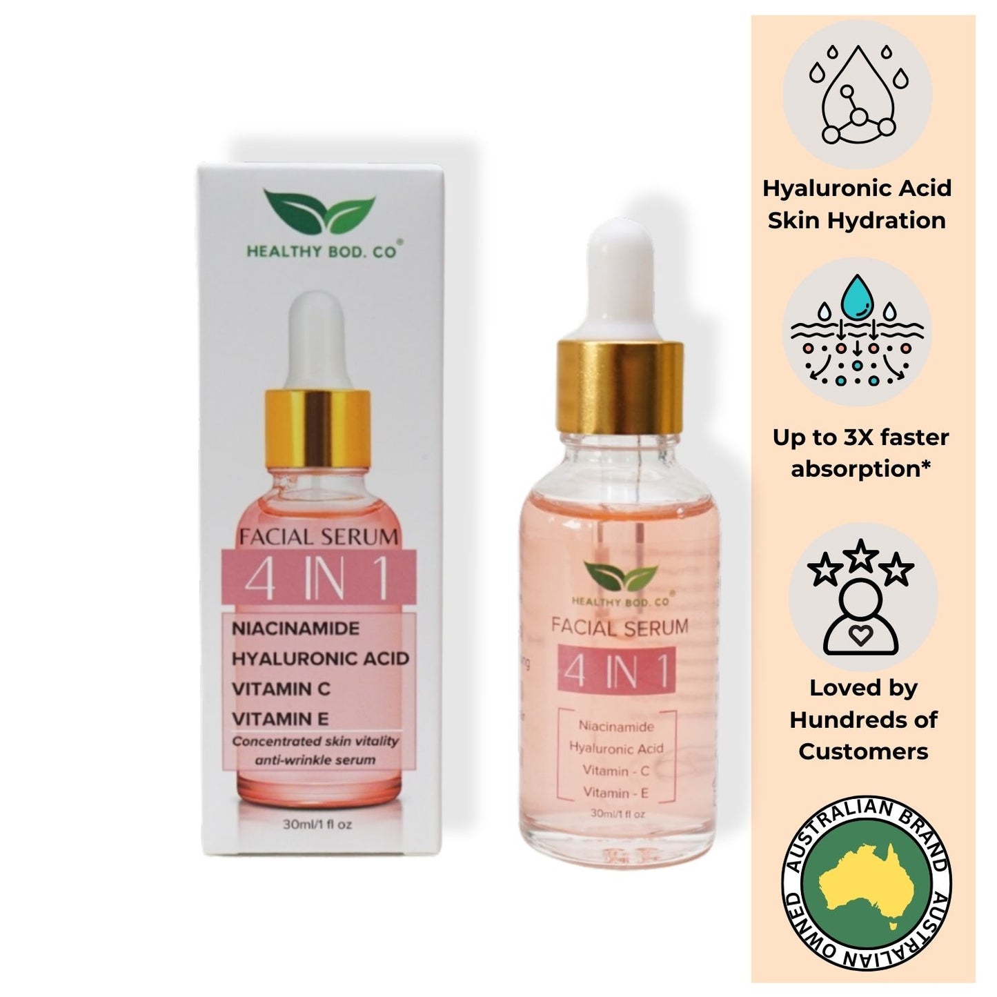 Vitamin C E B3 and Hyaluronic Acid Serum 30 ml