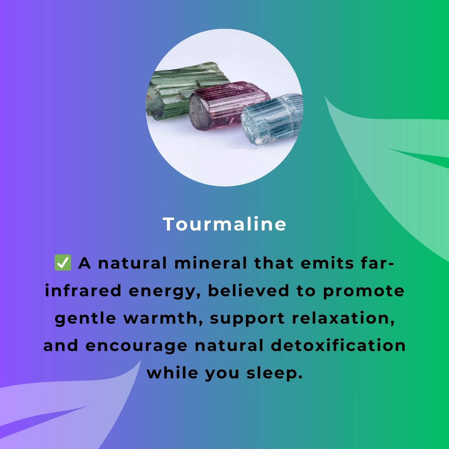 Tourmaline Ingredient in the detox foot pads and benefits infographic