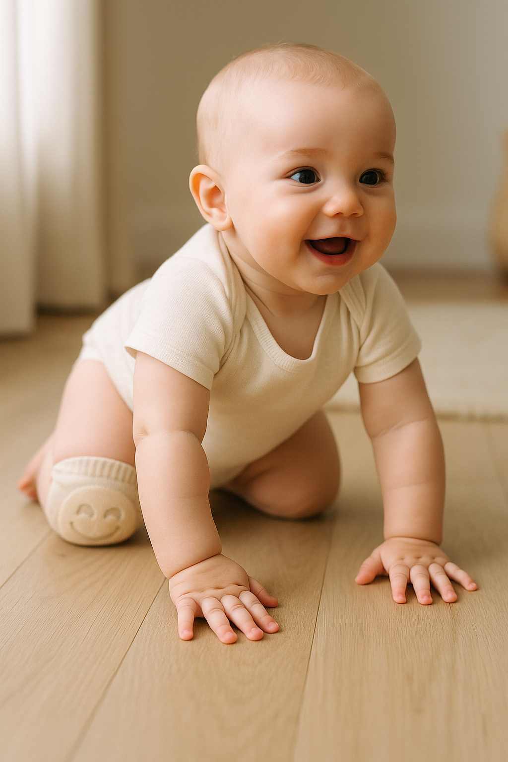 Baby Crawler Knee Socks with Anti-Slip Knee Pads