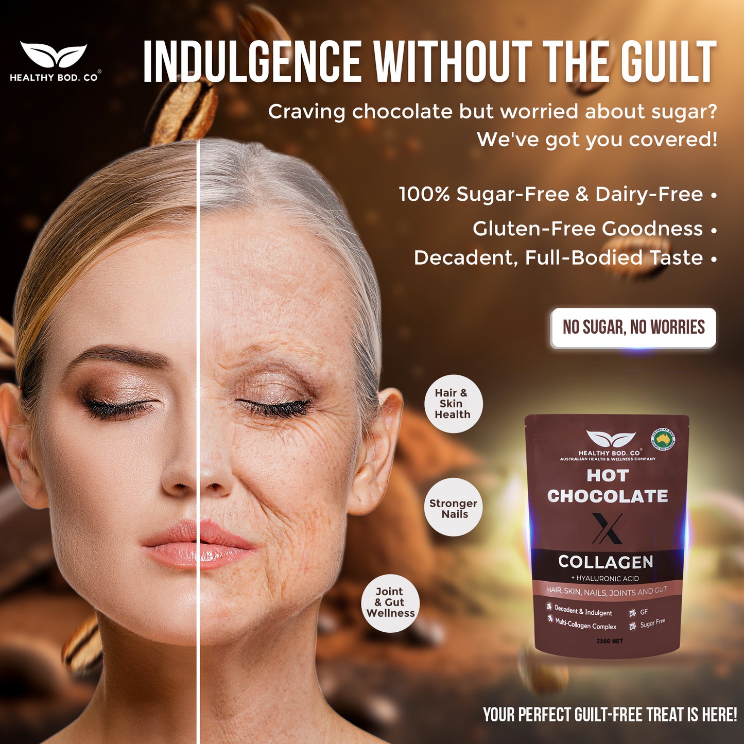 Hot Chocolate X 5 Type Collagen and Hyaluronic Acid Blend 250g