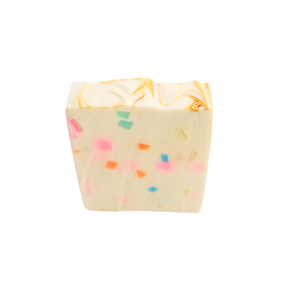 Rainbow sherbet soap with colours throughout