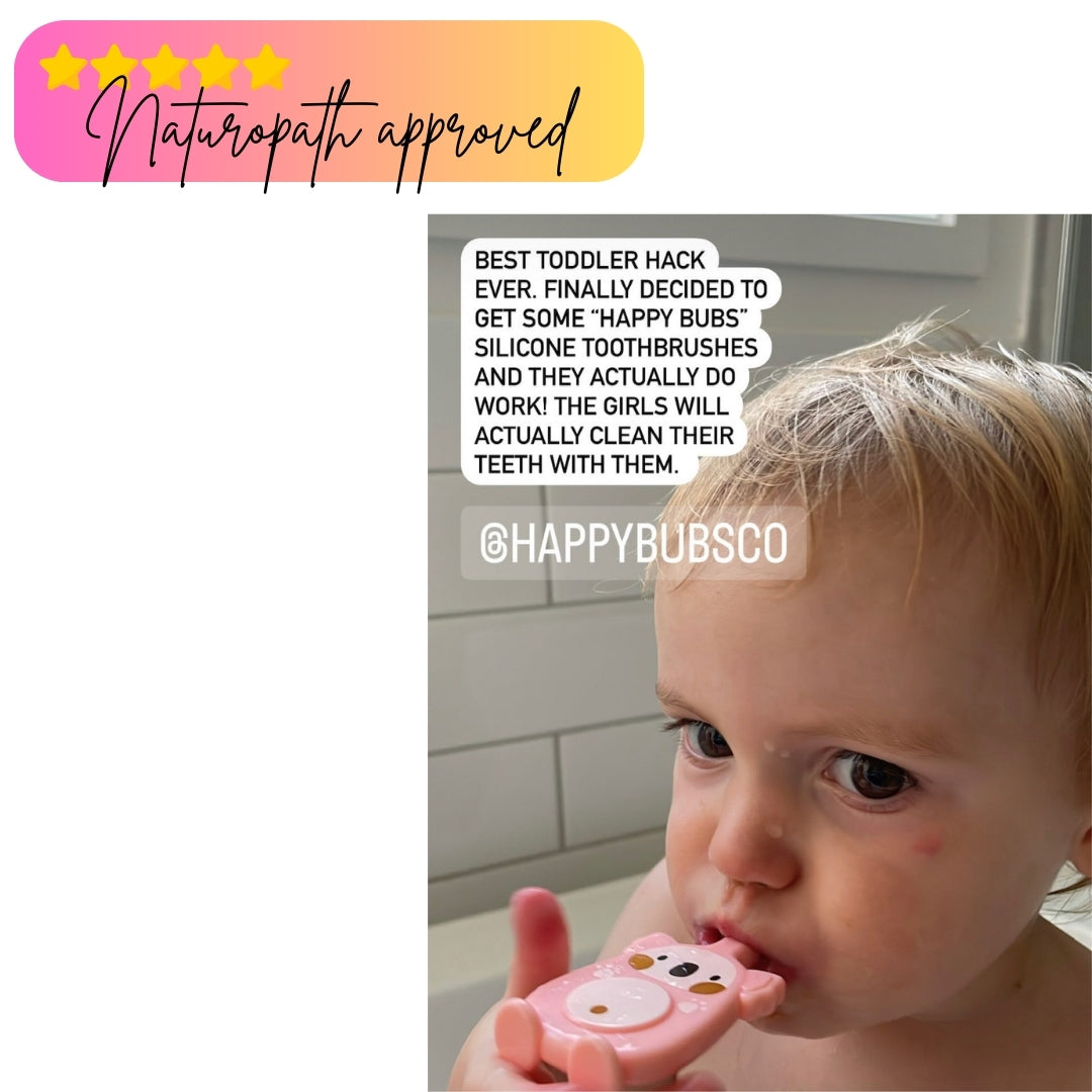 naturopath approved baby silicone u shaped brush is a great toddler hack