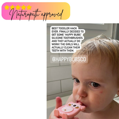 naturopath approved baby silicone u shaped brush is a great toddler hack