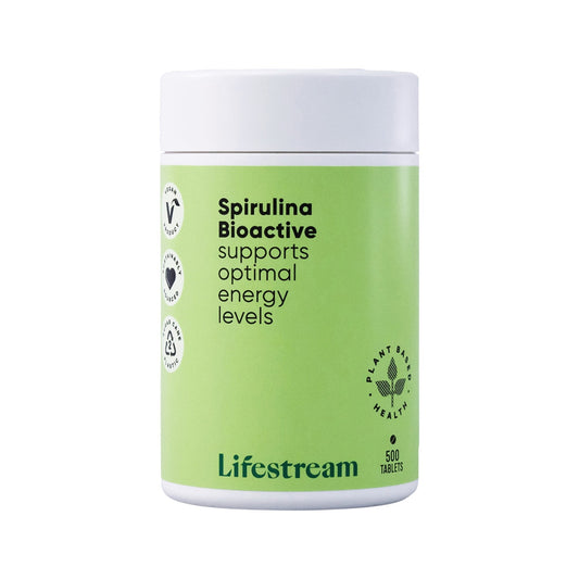 Lifestream Spirulina Bioactive 500 Tablets Front View