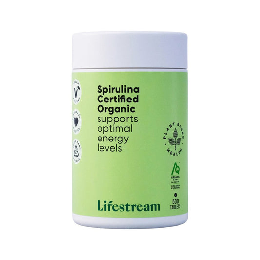 Lifestream Spirulina Certified Organic 500 Tablets Front View