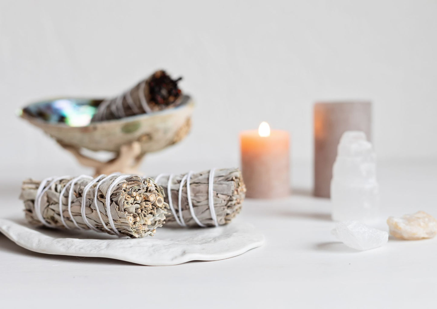 Twin Pack of White Sage Smudge Sticks for Spiritual Cleansing