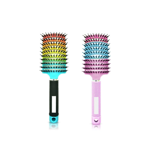 Kids Detangling Wide Paddle Comb Hairbrush - Pink/ Blue